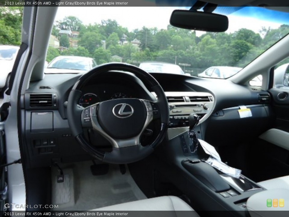 Light Gray/Ebony Birds Eye Maple Interior Dashboard for the 2013 Lexus RX 450h AWD #65731375