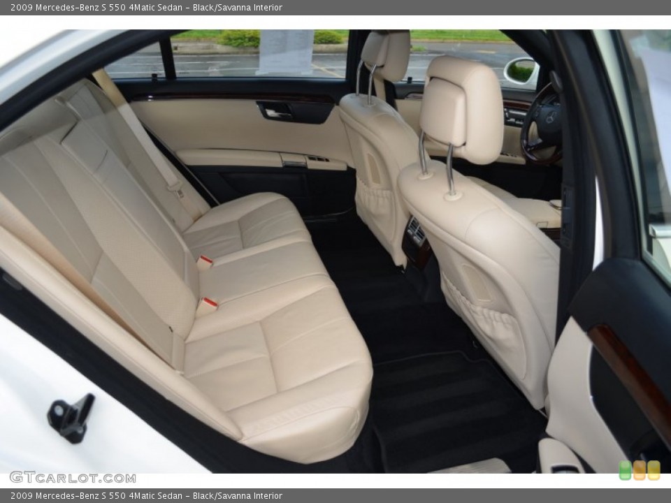 Black/Savanna Interior Rear Seat for the 2009 Mercedes-Benz S 550 4Matic Sedan #65738140