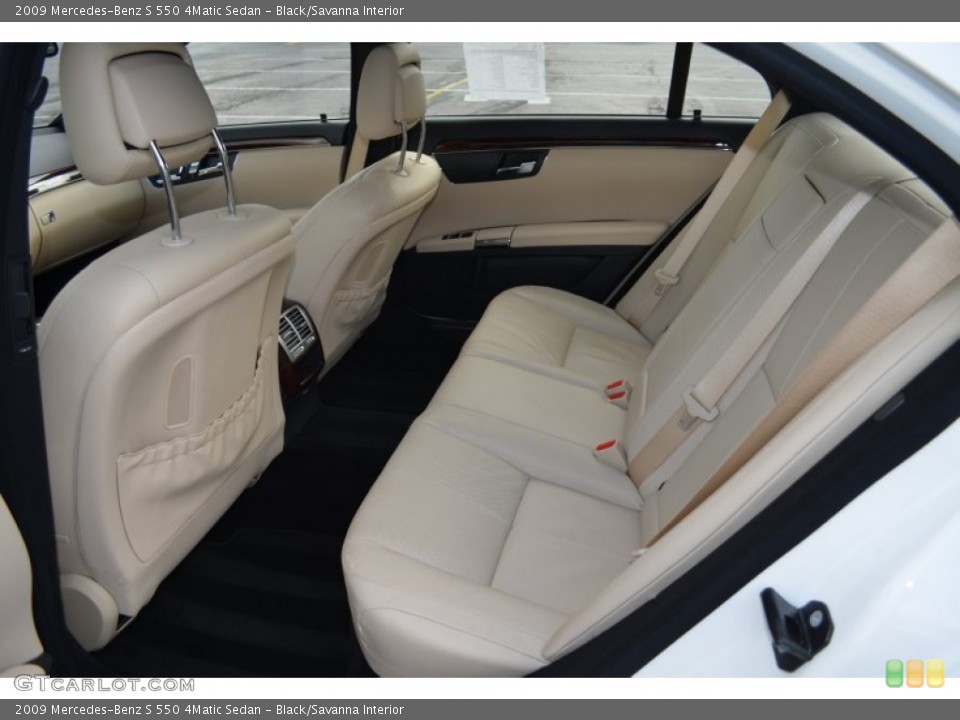 Black/Savanna Interior Rear Seat for the 2009 Mercedes-Benz S 550 4Matic Sedan #65738146