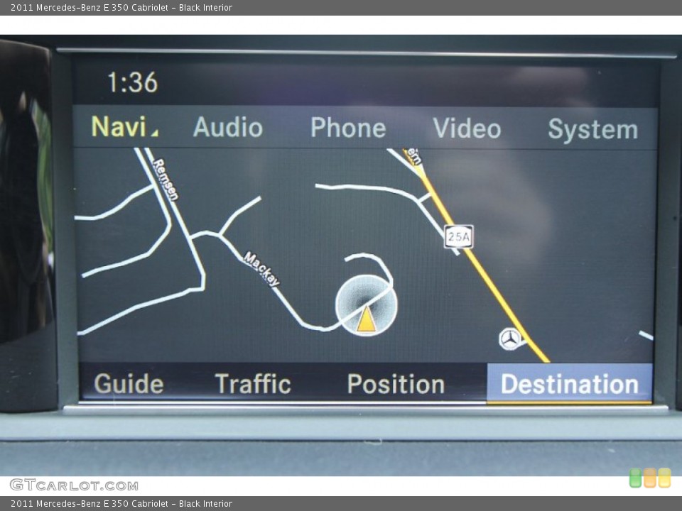 Black Interior Navigation for the 2011 Mercedes-Benz E 350 Cabriolet #65740912