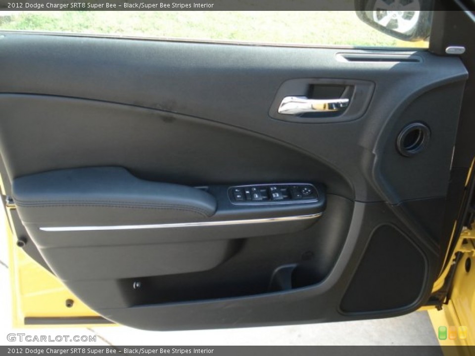 Black/Super Bee Stripes Interior Door Panel for the 2012 Dodge Charger SRT8 Super Bee #65742289
