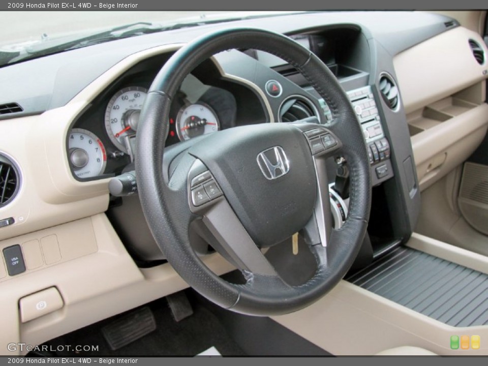 Beige Interior Steering Wheel for the 2009 Honda Pilot EX-L 4WD #65754147