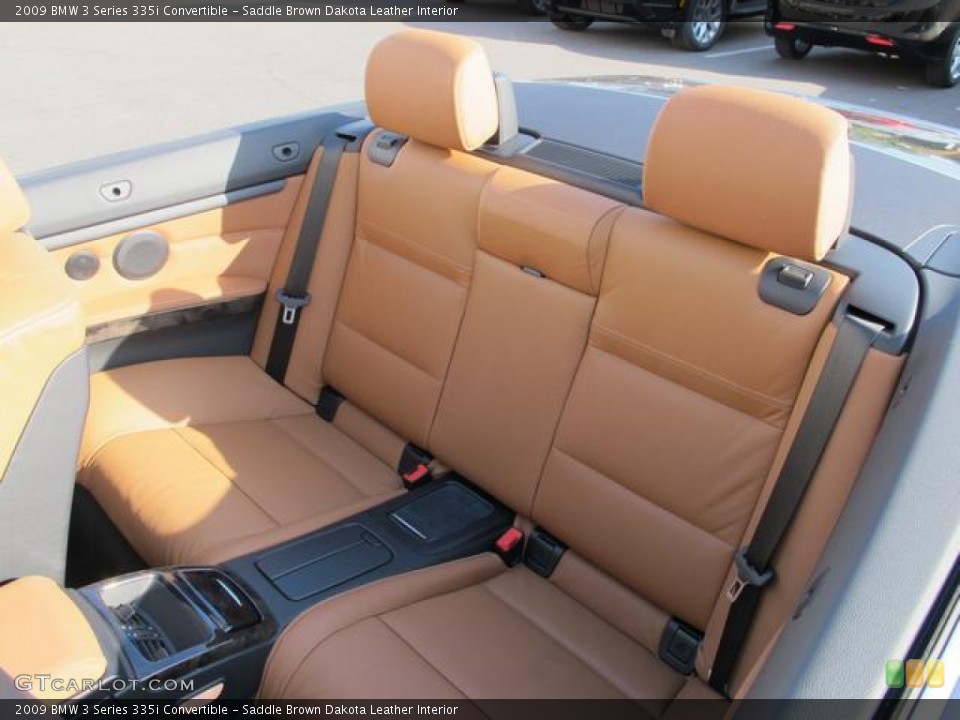 Saddle Brown Dakota Leather Interior Rear Seat for the 2009 BMW 3 Series 335i Convertible #65755312