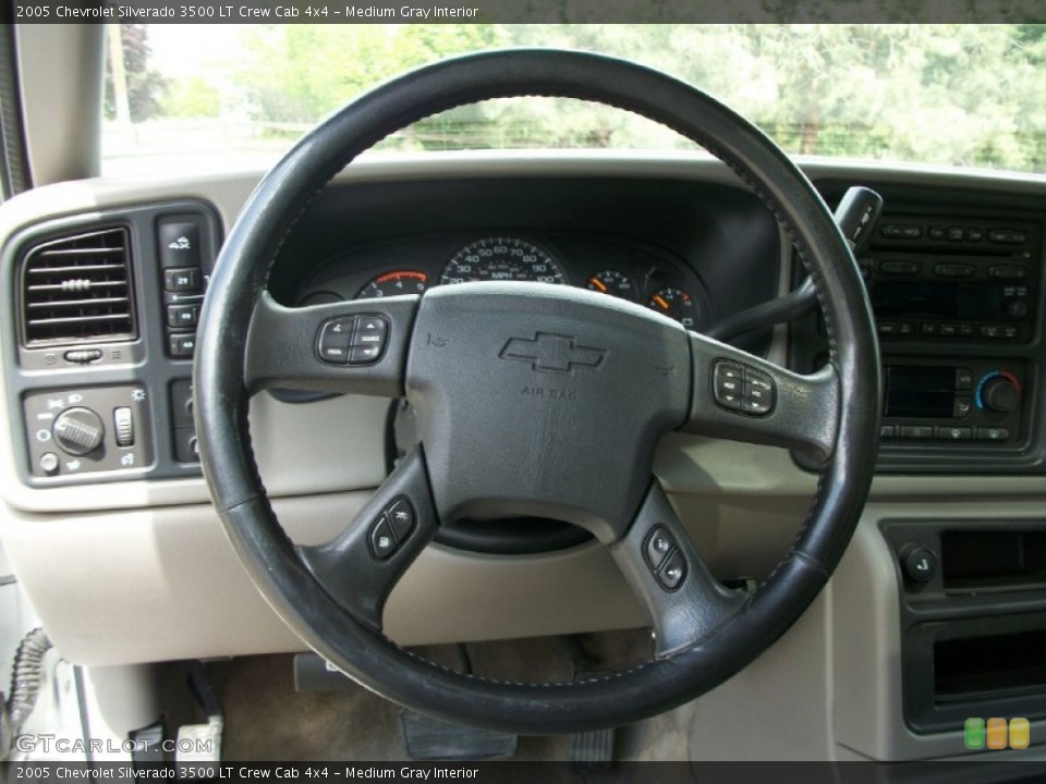 Medium Gray Interior Steering Wheel for the 2005 Chevrolet Silverado 3500 LT Crew Cab 4x4 #65758906