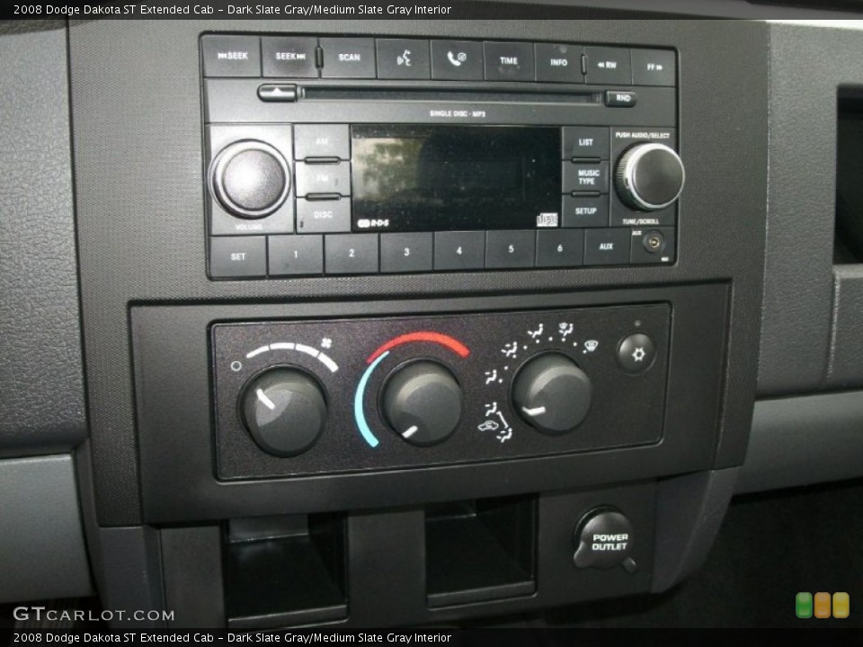Dark Slate Gray/Medium Slate Gray Interior Controls for the 2008 Dodge Dakota ST Extended Cab #65759245
