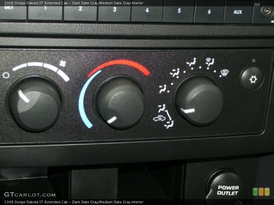Dark Slate Gray/Medium Slate Gray Interior Controls for the 2008 Dodge Dakota ST Extended Cab #65759260