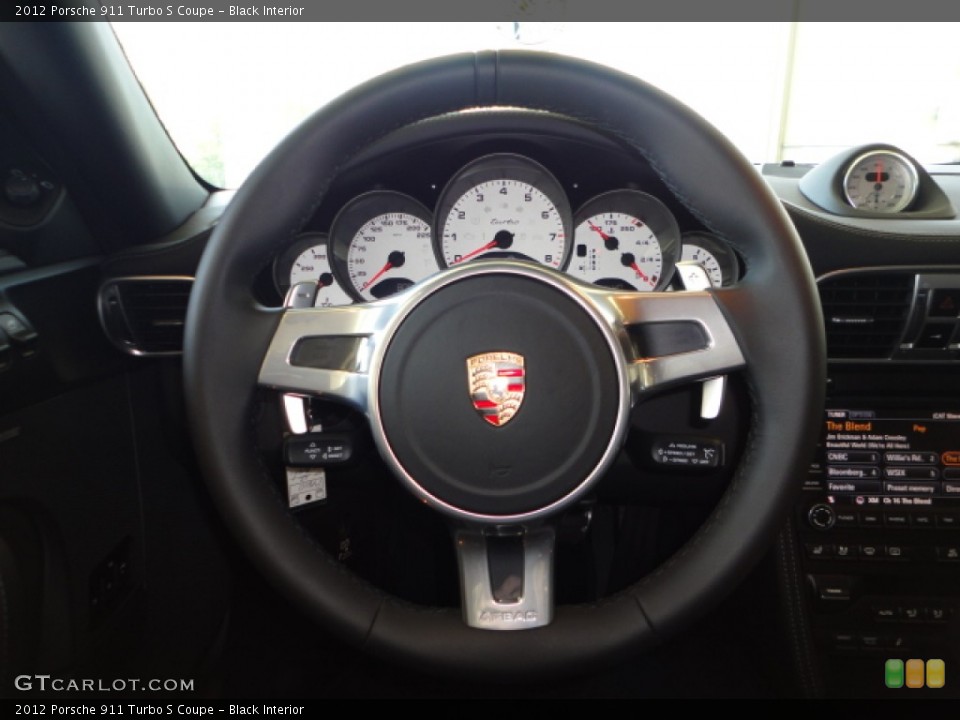 Black Interior Steering Wheel for the 2012 Porsche 911 Turbo S Coupe #65765512