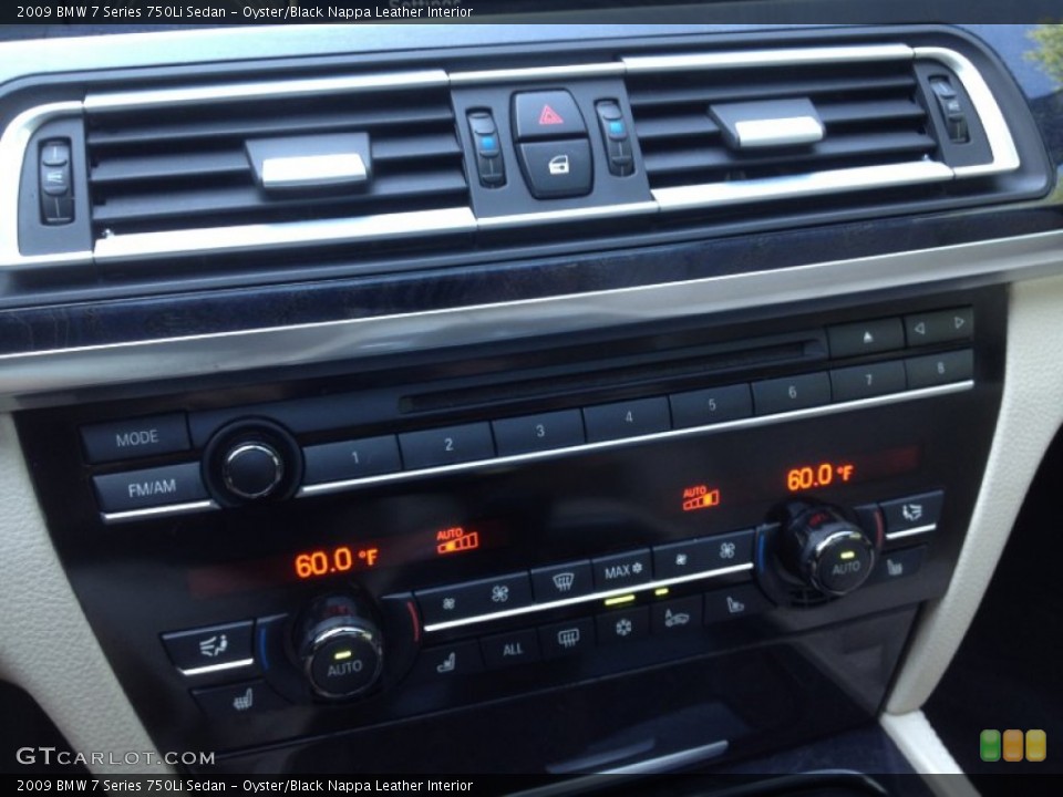 Oyster/Black Nappa Leather Interior Controls for the 2009 BMW 7 Series 750Li Sedan #65773828