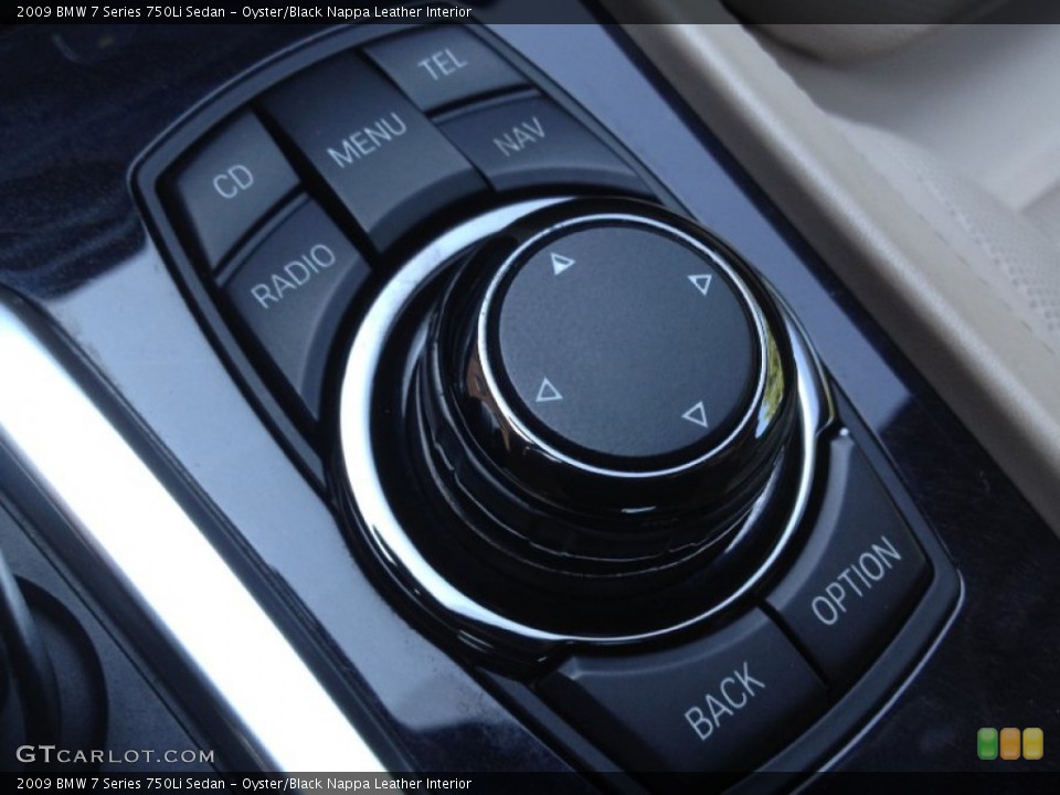 Oyster/Black Nappa Leather Interior Controls for the 2009 BMW 7 Series 750Li Sedan #65773837