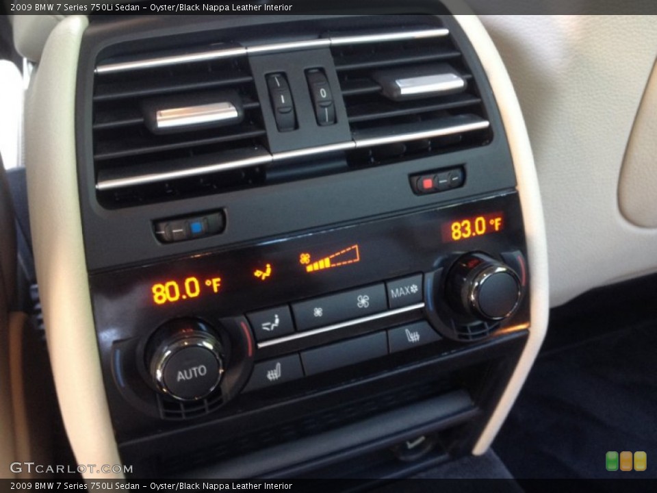 Oyster/Black Nappa Leather Interior Controls for the 2009 BMW 7 Series 750Li Sedan #65773876