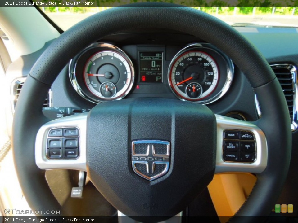 Black/Tan Interior Steering Wheel for the 2011 Dodge Durango Citadel #65775353