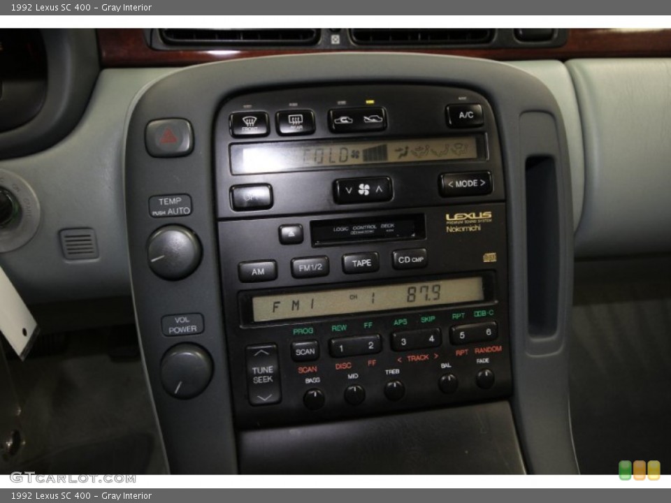 Gray Interior Controls for the 1992 Lexus SC 400 #65783648