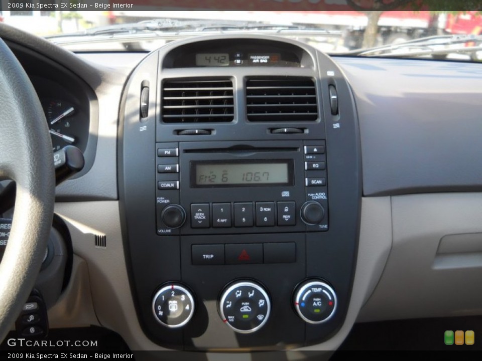 Beige Interior Controls for the 2009 Kia Spectra EX Sedan #65790686