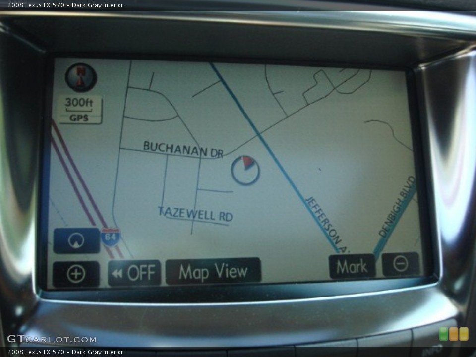 Dark Gray Interior Navigation for the 2008 Lexus LX 570 #65794493