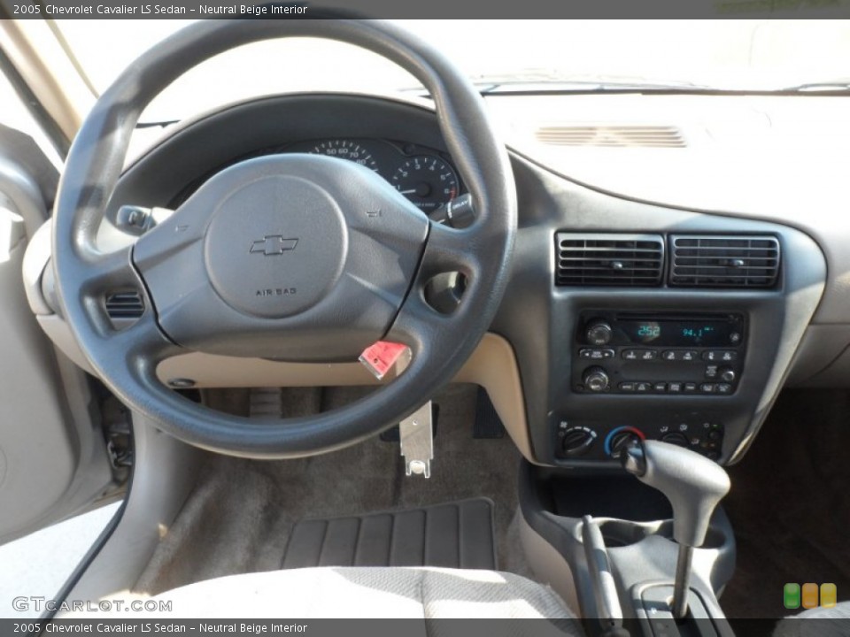 Neutral Beige Interior Dashboard for the 2005 Chevrolet Cavalier LS Sedan #65798195