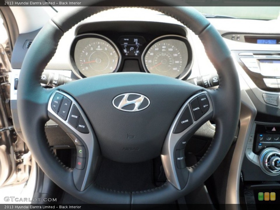 Black Interior Steering Wheel for the 2013 Hyundai Elantra Limited #65800520