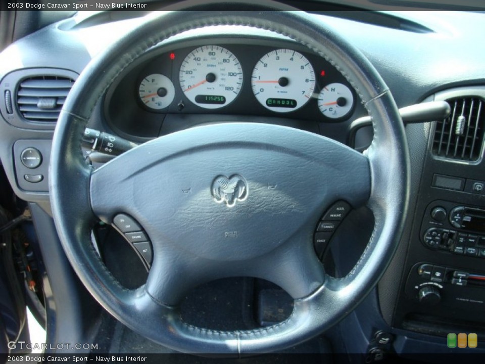 Navy Blue Interior Steering Wheel for the 2003 Dodge Caravan Sport #65804554