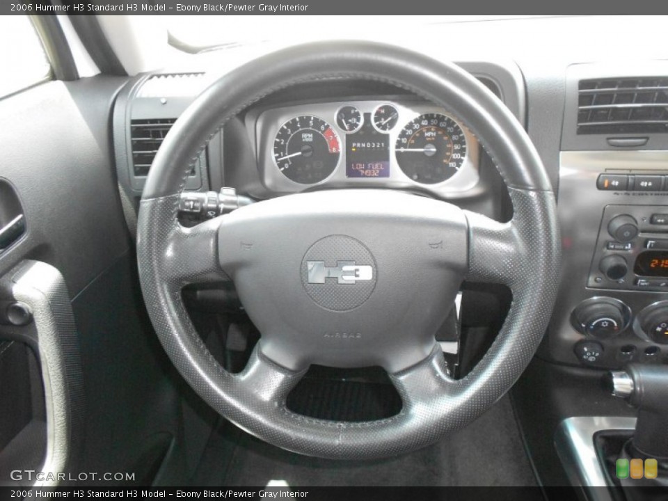 Ebony Black/Pewter Gray Interior Steering Wheel for the 2006 Hummer H3  #65804761