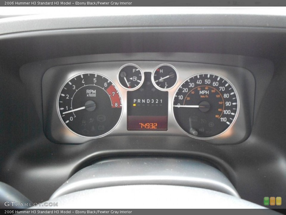 Ebony Black/Pewter Gray Interior Gauges for the 2006 Hummer H3  #65804813