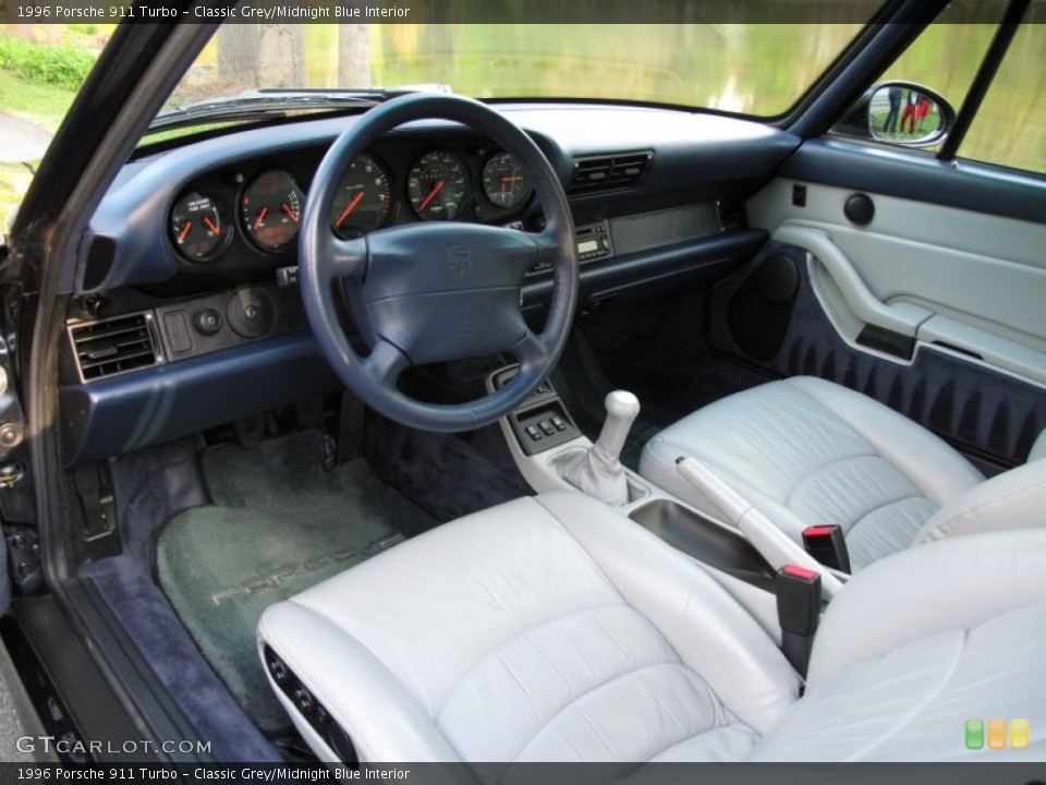 Classic Grey/Midnight Blue Interior Photo for the 1996 Porsche 911 Turbo #65832140
