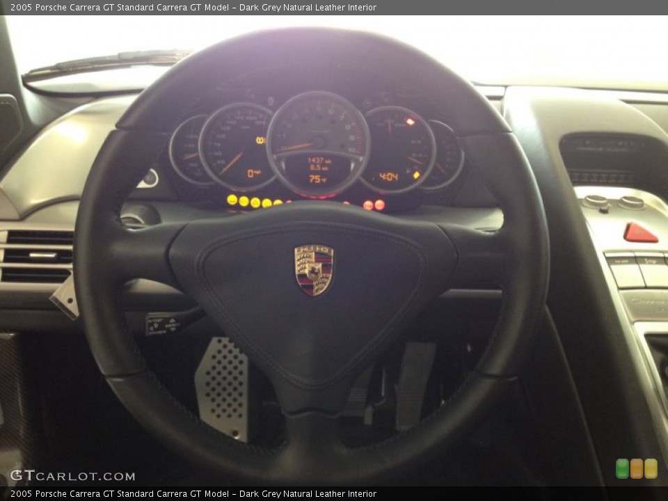 Dark Grey Natural Leather Interior Steering Wheel for the 2005 Porsche Carrera GT  #65833175