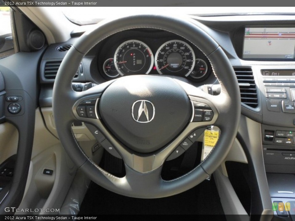 Taupe Interior Steering Wheel for the 2012 Acura TSX Technology Sedan #65835005