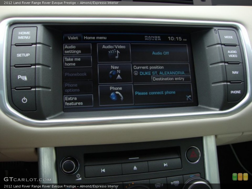 Almond/Espresso Interior Controls for the 2012 Land Rover Range Rover Evoque Prestige #65855028