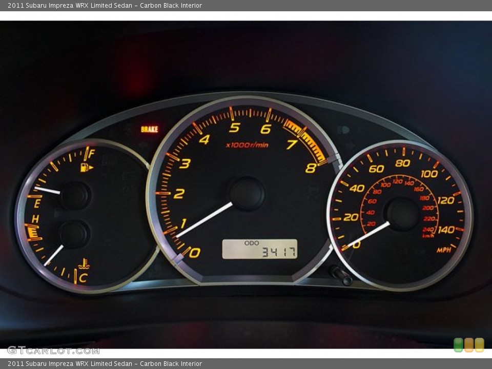 Carbon Black Interior Gauges for the 2011 Subaru Impreza WRX Limited Sedan #65857071