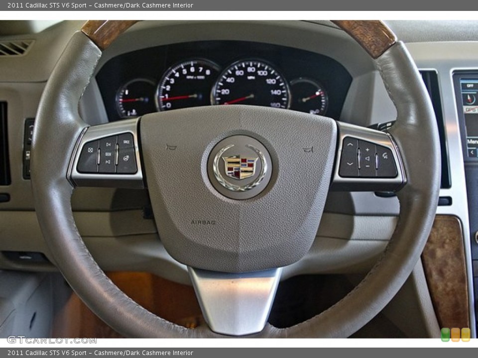 Cashmere/Dark Cashmere Interior Steering Wheel for the 2011 Cadillac STS V6 Sport #65857533