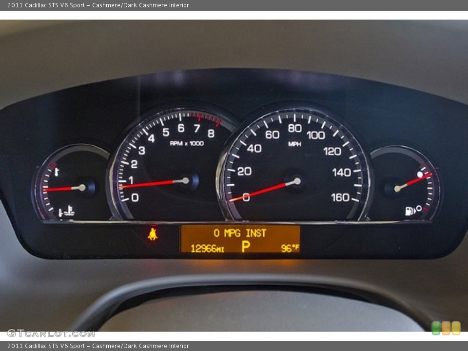Cashmere/Dark Cashmere Interior Gauges for the 2011 Cadillac STS V6 Sport #65857542