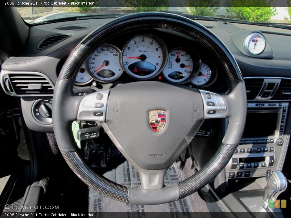 Black Interior Steering Wheel for the 2008 Porsche 911 Turbo Cabriolet #65858007