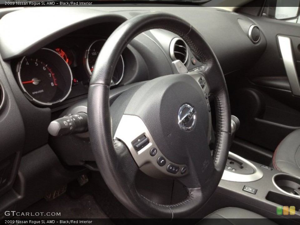 Black Red Interior Steering Wheel For The 2009 Nissan Rogue