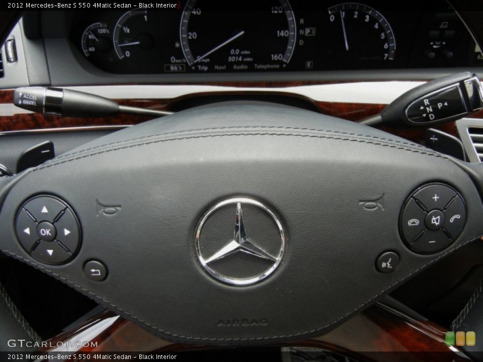 Black Interior Steering Wheel for the 2012 Mercedes-Benz S 550 4Matic Sedan #65866542