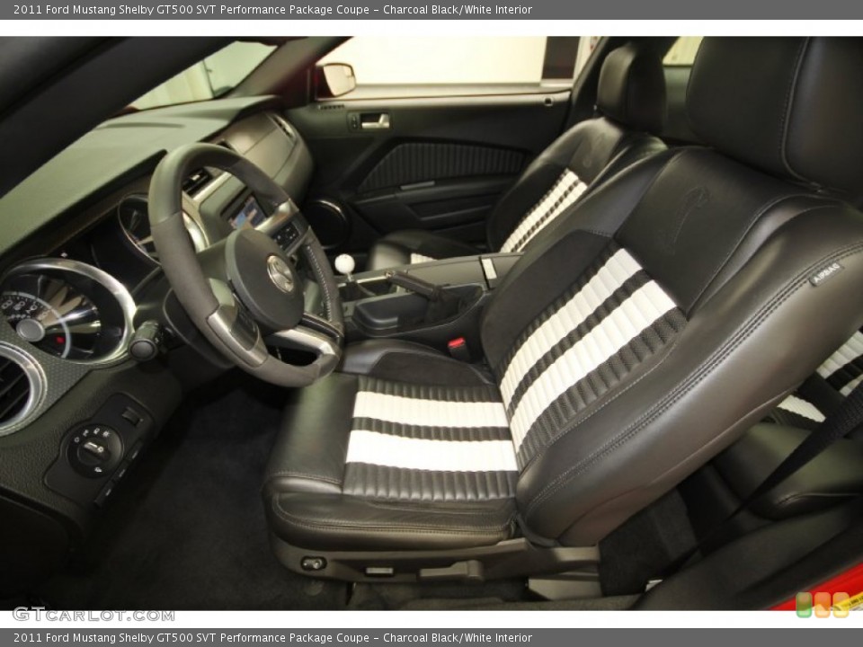Charcoal Black/White Interior Photo for the 2011 Ford Mustang Shelby GT500 SVT Performance Package Coupe #65873250