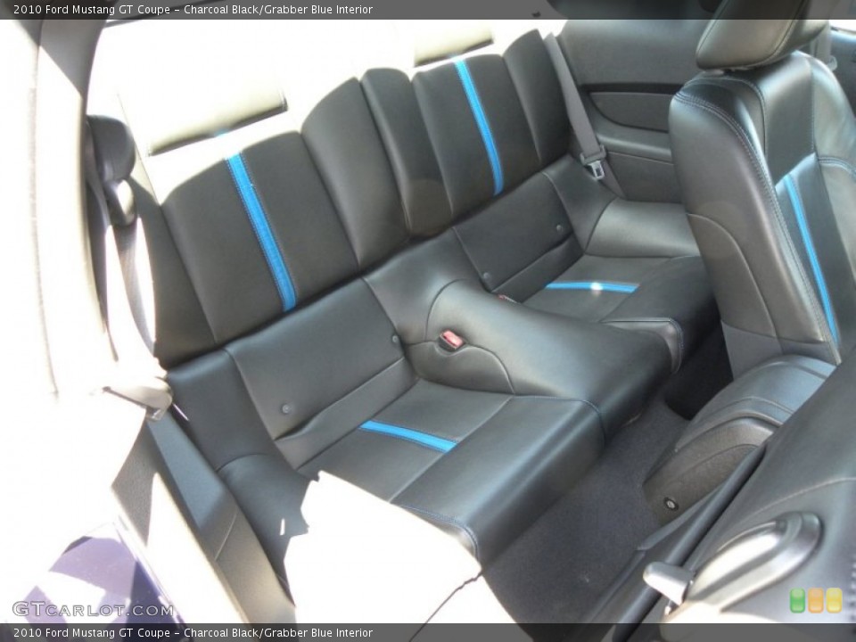 Charcoal Black/Grabber Blue Interior Rear Seat for the 2010 Ford Mustang GT Coupe #65890434