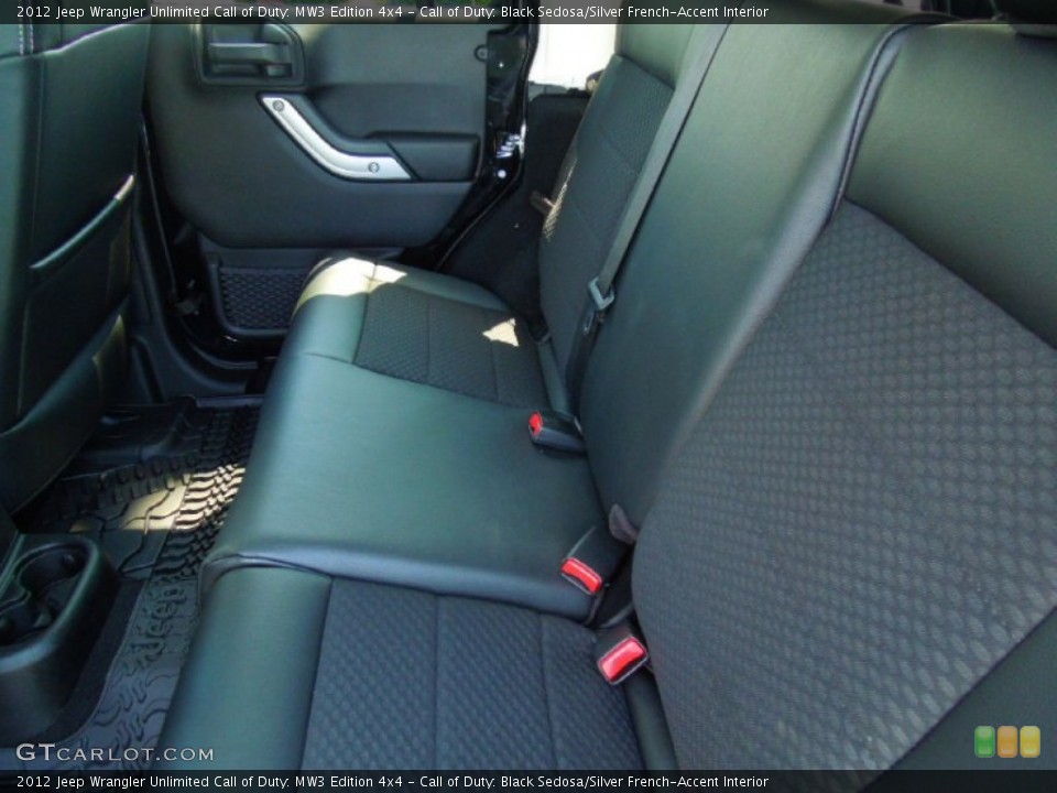 Call of Duty: Black Sedosa/Silver French-Accent Interior Rear Seat for the 2012 Jeep Wrangler Unlimited Call of Duty: MW3 Edition 4x4 #65891730
