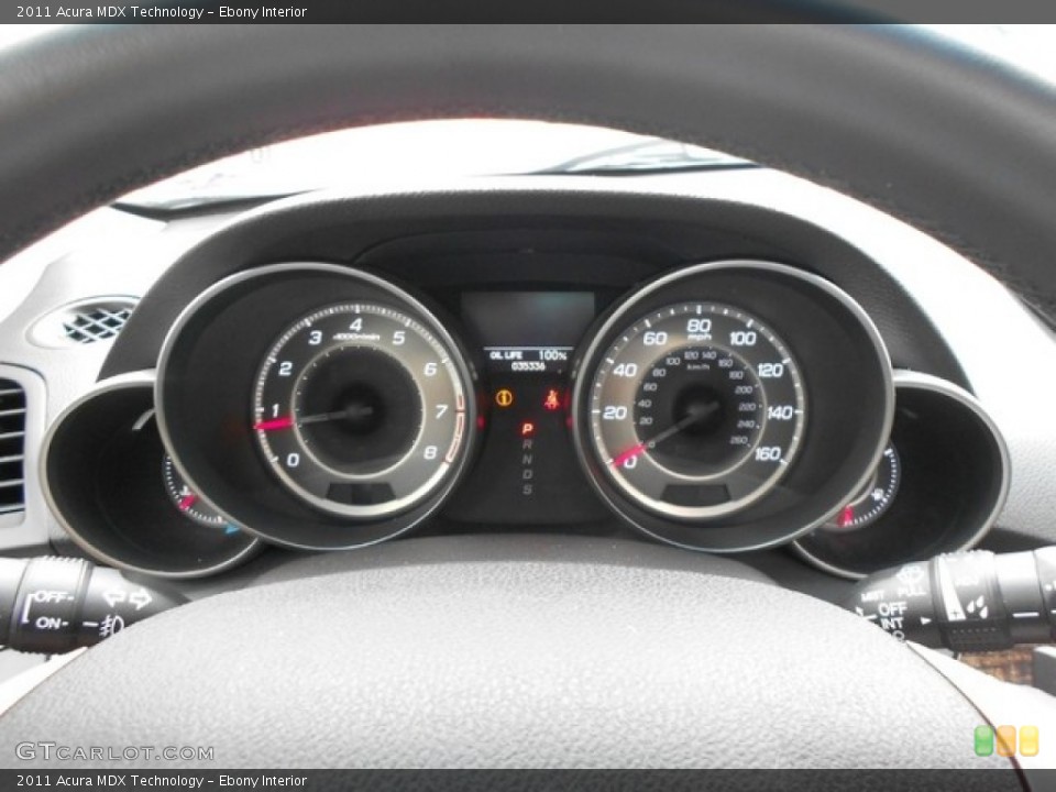 Ebony Interior Gauges for the 2011 Acura MDX Technology #65896950