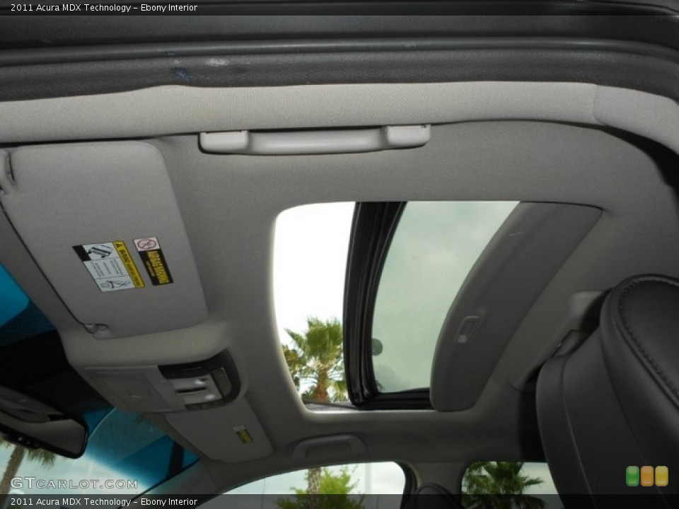 Ebony Interior Sunroof for the 2011 Acura MDX Technology #65896977