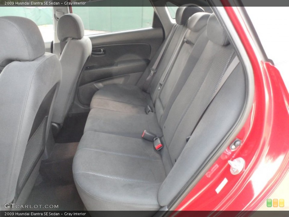 Gray Interior Rear Seat for the 2009 Hyundai Elantra SE Sedan #65898520