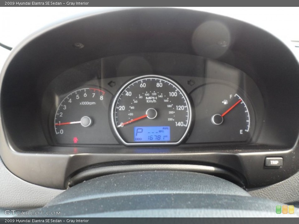 Gray Interior Gauges for the 2009 Hyundai Elantra SE Sedan #65898586