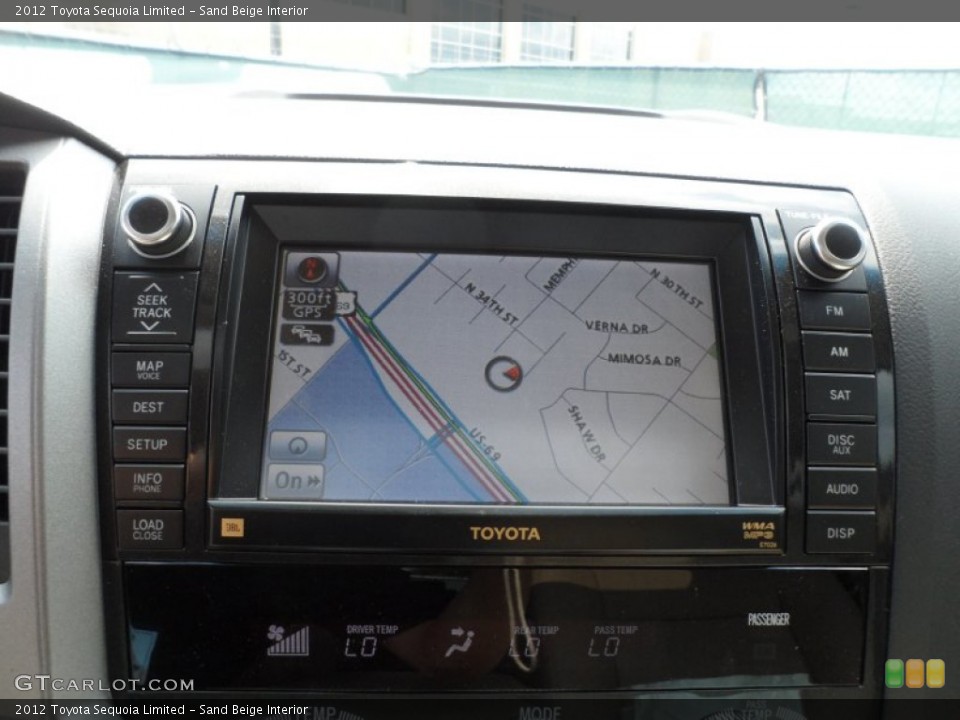 Sand Beige Interior Navigation for the 2012 Toyota Sequoia Limited #65903097