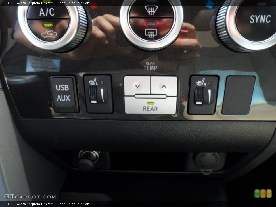 Sand Beige Interior Controls for the 2012 Toyota Sequoia Limited #65903115