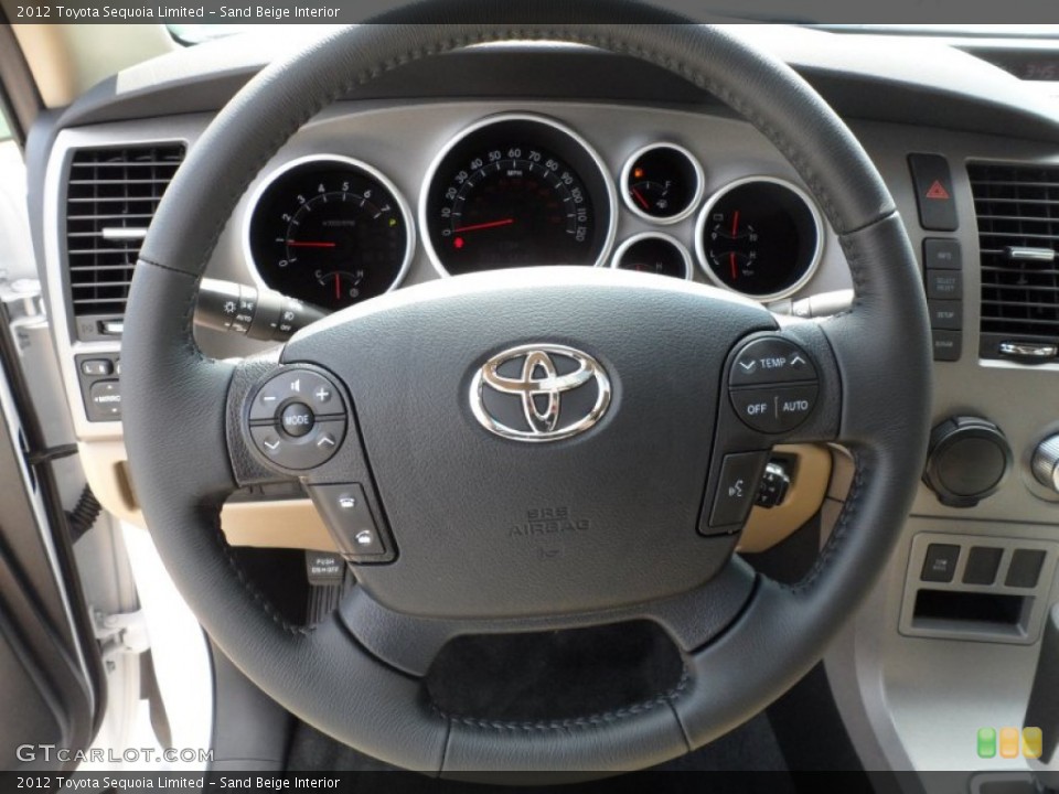 Sand Beige Interior Steering Wheel for the 2012 Toyota Sequoia Limited #65903139