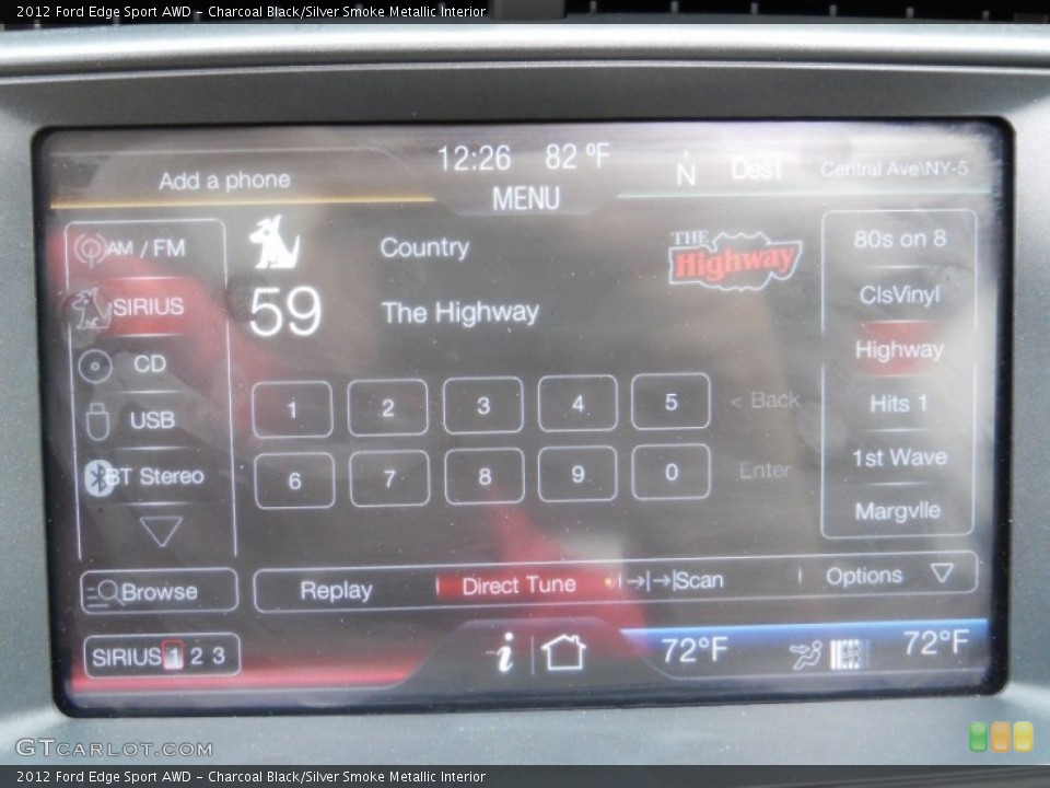 Charcoal Black/Silver Smoke Metallic Interior Controls for the 2012 Ford Edge Sport AWD #65906382