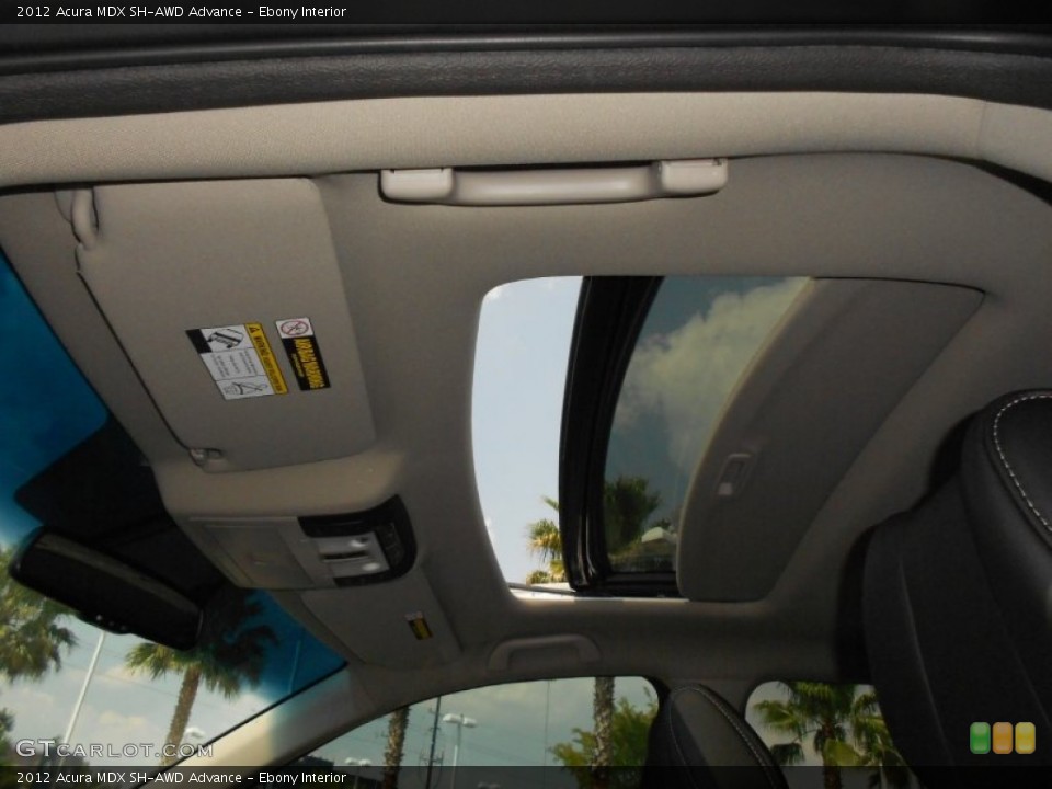Ebony Interior Sunroof for the 2012 Acura MDX SH-AWD Advance #65907172