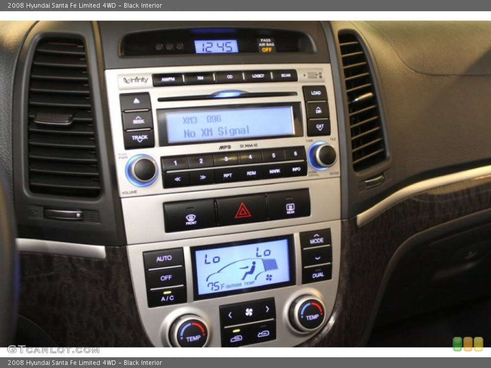 Black Interior Controls for the 2008 Hyundai Santa Fe Limited 4WD #65907769