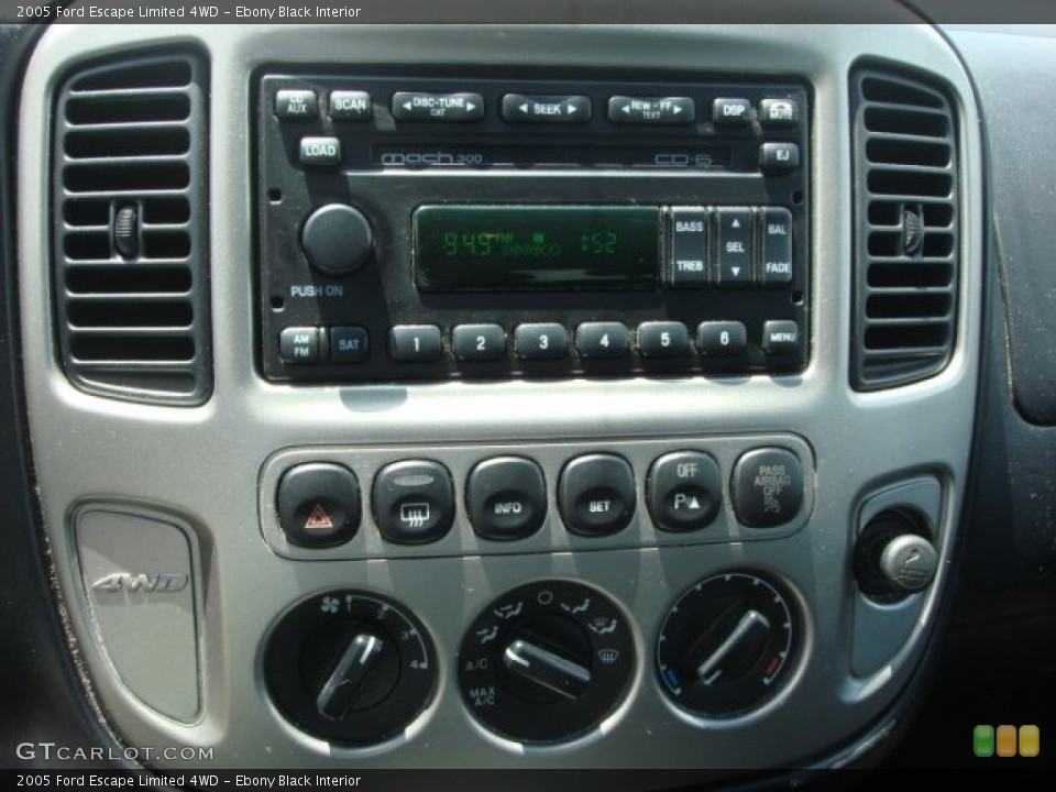 Ebony Black Interior Controls for the 2005 Ford Escape Limited 4WD #65913082