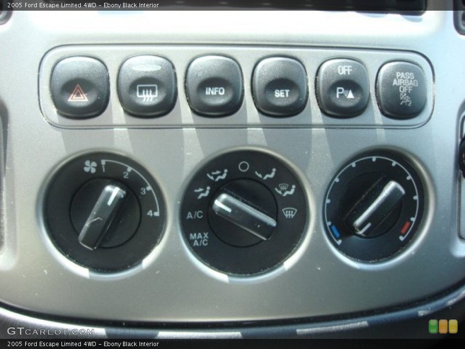 Ebony Black Interior Controls for the 2005 Ford Escape Limited 4WD #65913088