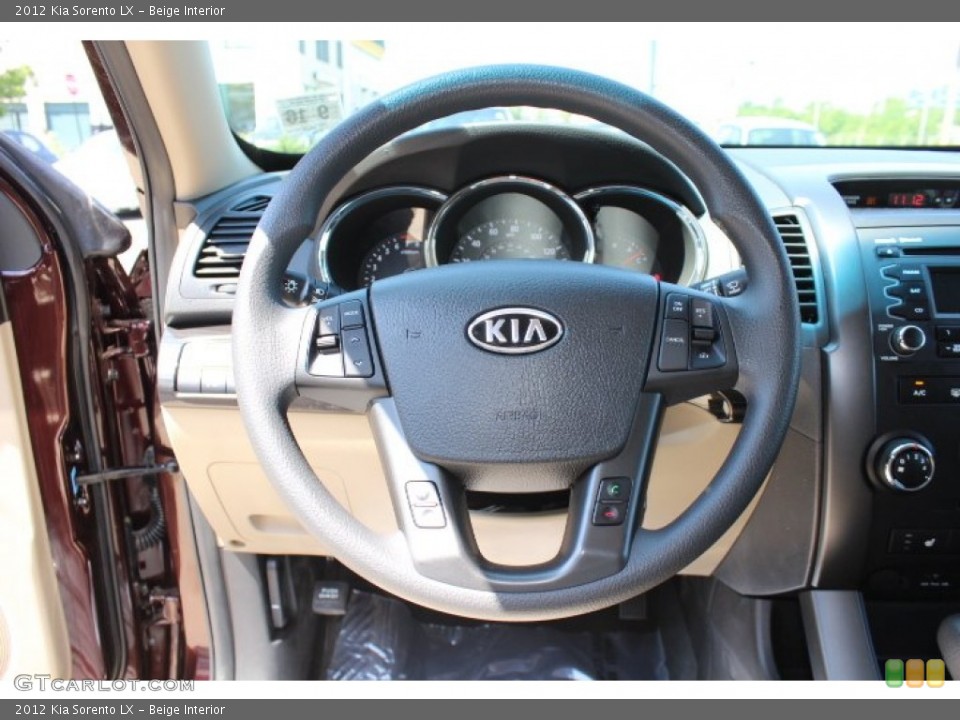 Beige Interior Steering Wheel for the 2012 Kia Sorento LX #65920196