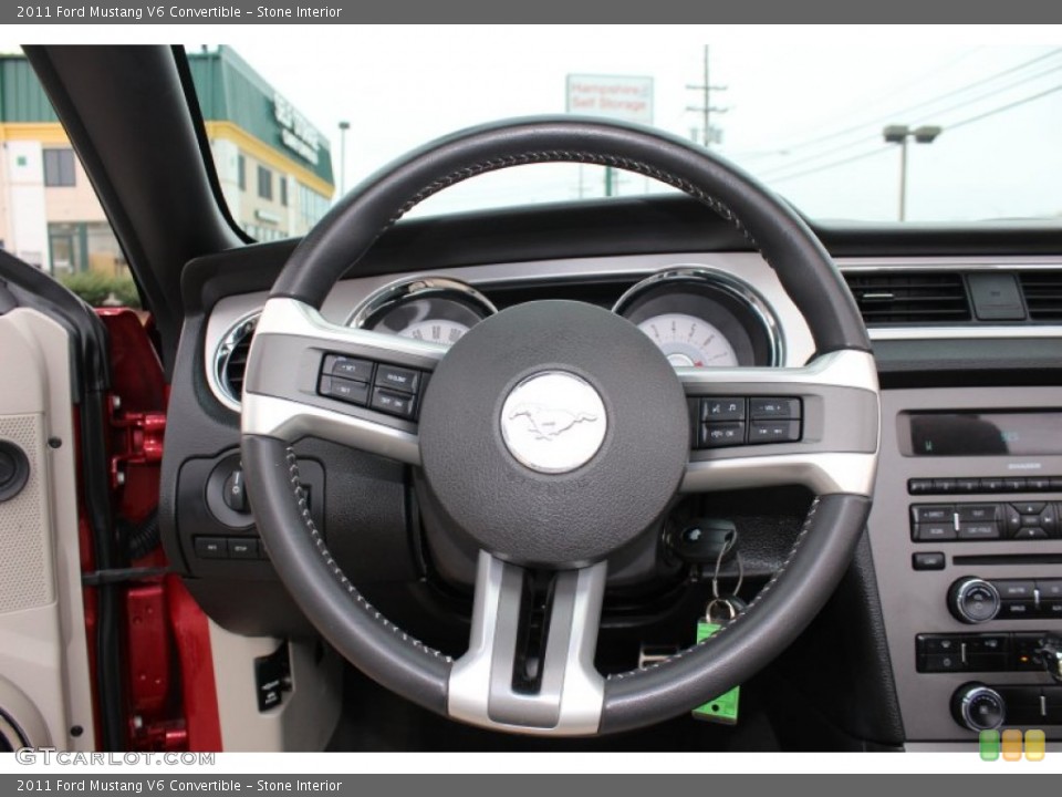 Stone Interior Steering Wheel for the 2011 Ford Mustang V6 Convertible #65920388